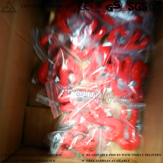 Gancho de agarre de horquilla G80 con alas y gancho de agarre de acortamiento de horquilla con pasador de seguridad