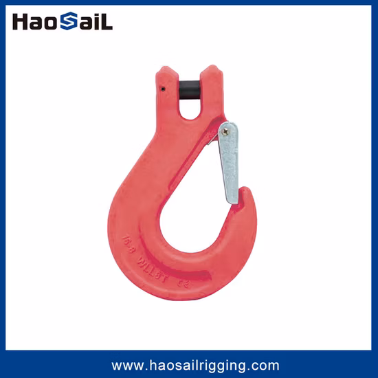 Gancho de eslinga tipo horquilla G80 con pestillo para elevación
