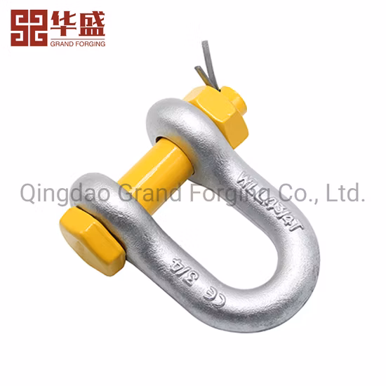 Hardware de aparejo Piezas de forja Tipo estadounidense G210 G209 G2150 G2130 Forjado a presión Acero al carbono marino Cadena forjada Grillete de elevación Grillete D Grillete de proa Grillete de ancla